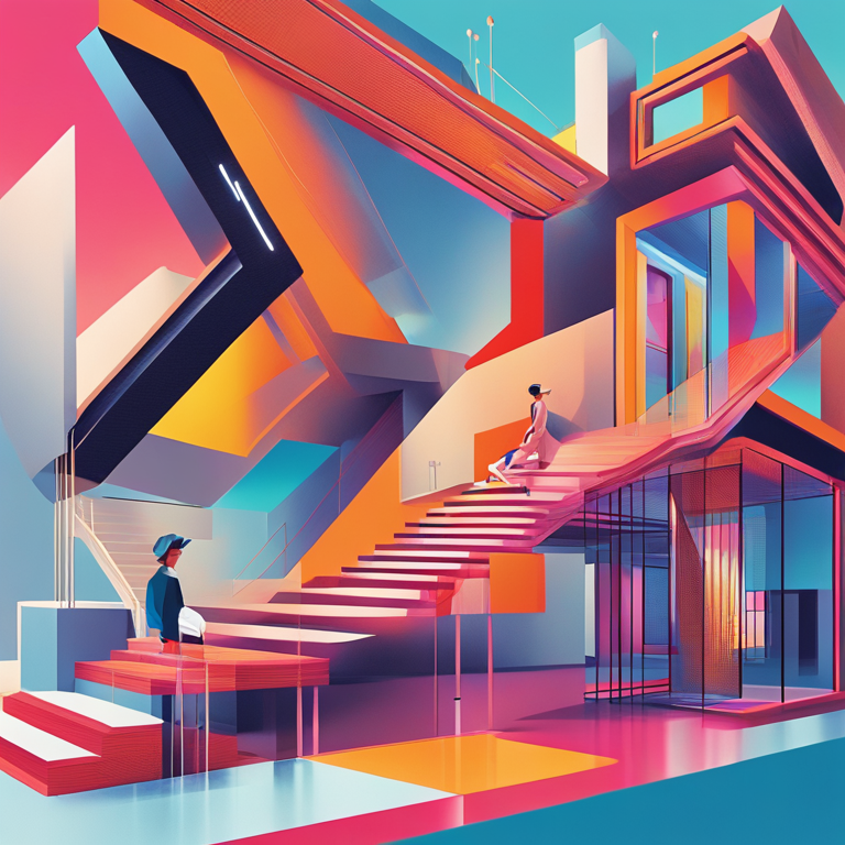 A hand-drawn digital illustration, Artstation HQ, capturing the essence of a career in IT in abstract, designed for a fashion magazine publication. Think vibrant, surreal colors blending with the day-to-day of tech professionals, weaving creative flair with the structured world of coding, creating a visually stunning entrance to the article's theme.