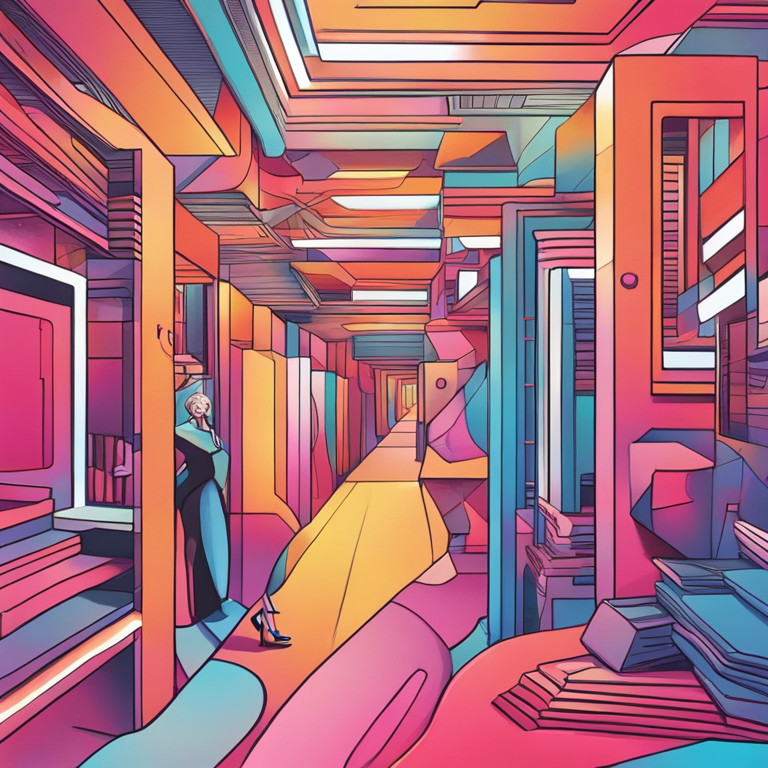 A hand-drawn digital illustration, Artstation HQ, capturing the essence of beginning a career in IT in abstract, designed for a fashion magazine publication. Think vibrant, surreal colors blending with the day-to-day of tech beginners, illustrating the journey from novice to tech professional, creating a visually stunning entrance to the article's theme, digital art.