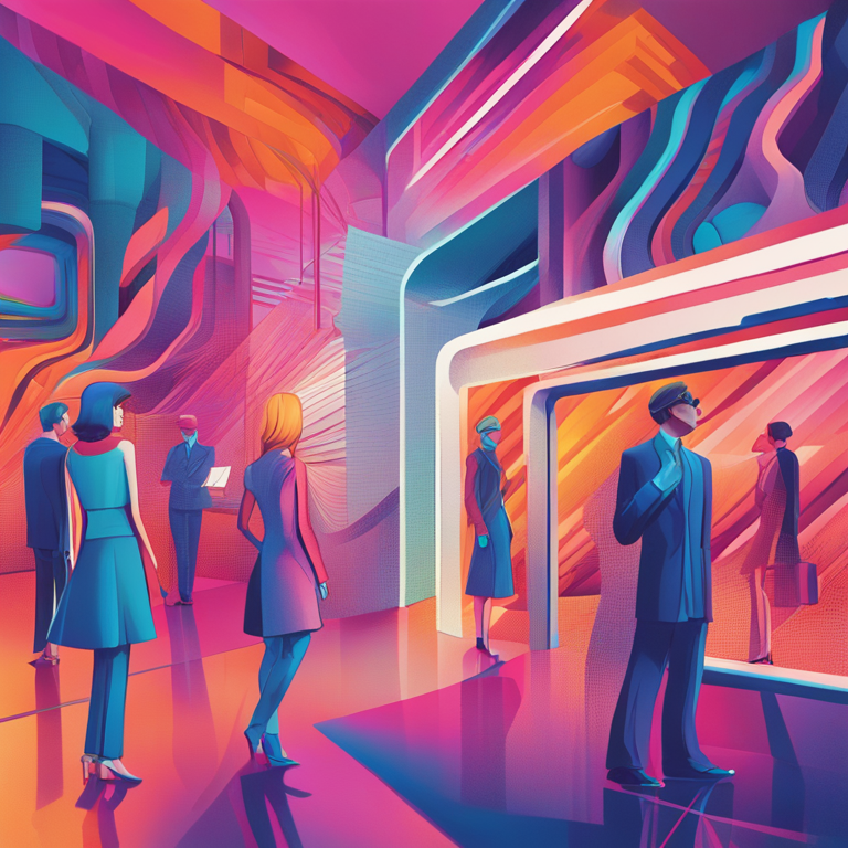 A hand-drawn digital illustration, Artstation HQ, capturing the essence of global IT trends and their market impact in abstract, designed for a fashion magazine publication. Think vibrant, surreal colors blending with professional insights, creating a visually stunning entrance to the article's theme.