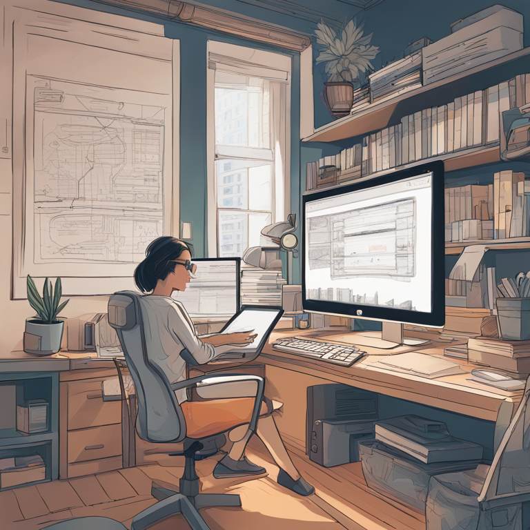 A hand-drawn digital illustration, Artstation HQ, capturing the essence of project management from the perspective of a Digital Nomad, showcasing a blend of technology, creativity, and world exploration, aimed at enriching the section's visual interest and SEO value.