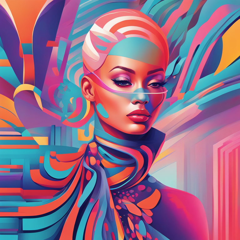 A hand-drawn digital illustration, Artstation HQ, capturing the essence of SOLID principles and design patterns in PHP in abstract, designed for a fashion magazine publication. Think vibrant, surreal colors blending with professional insights, creating a visually stunning entrance to the article's theme.