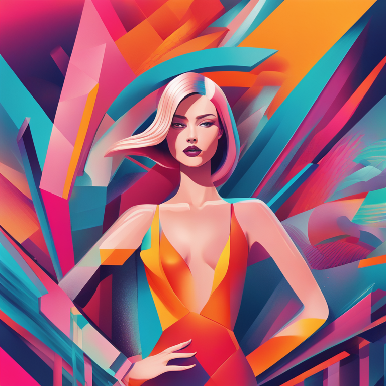 A hand-drawn digital illustration, Artstation HQ, capturing the essence of Freelance and entrepreneurship in IT in abstract, designed for a fashion magazine publication. Think vibrant, surreal colors blending with professional insights, creating a visually stunning entrance to the article's theme.