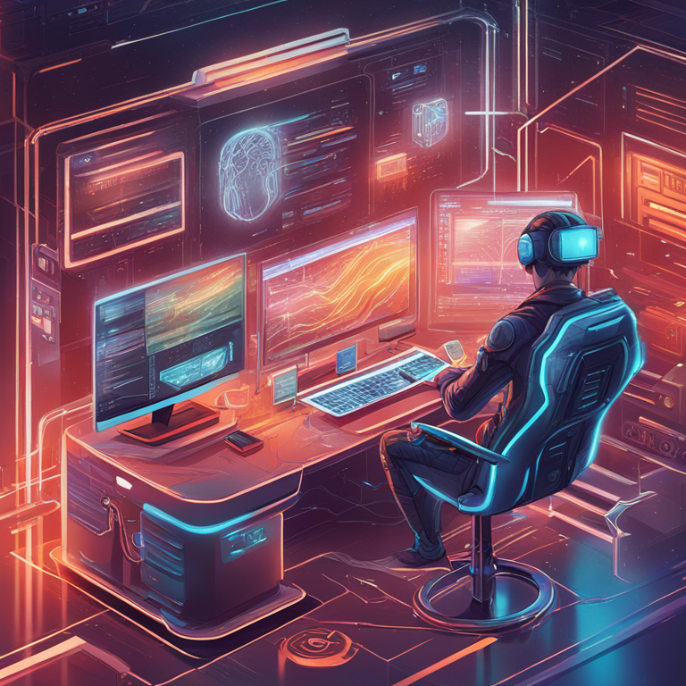 A hand-drawn digital illustration, Artstation HQ, vividly showcasing the intertwining of PHP and Laravel with futuristic artificial intelligence concepts, with awe-inspiring abstract and futuristic tech elements, enhancing its visual appeal and SEO prospects.