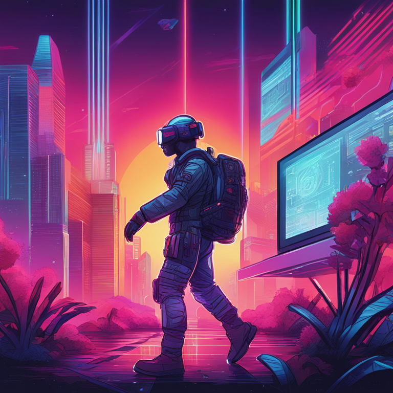 An imaginative, hand-drawn digital illustration, Artstation HQ, depicting PHP and Laravel as animated characters stepping forward into a neon-bathed future landscape, filled with abstract digital art elements, signifying innovation and evolution, styled in the flare of high-end tech magazines' visual storytelling, created for enhancing the article's SEO and visual engagement.