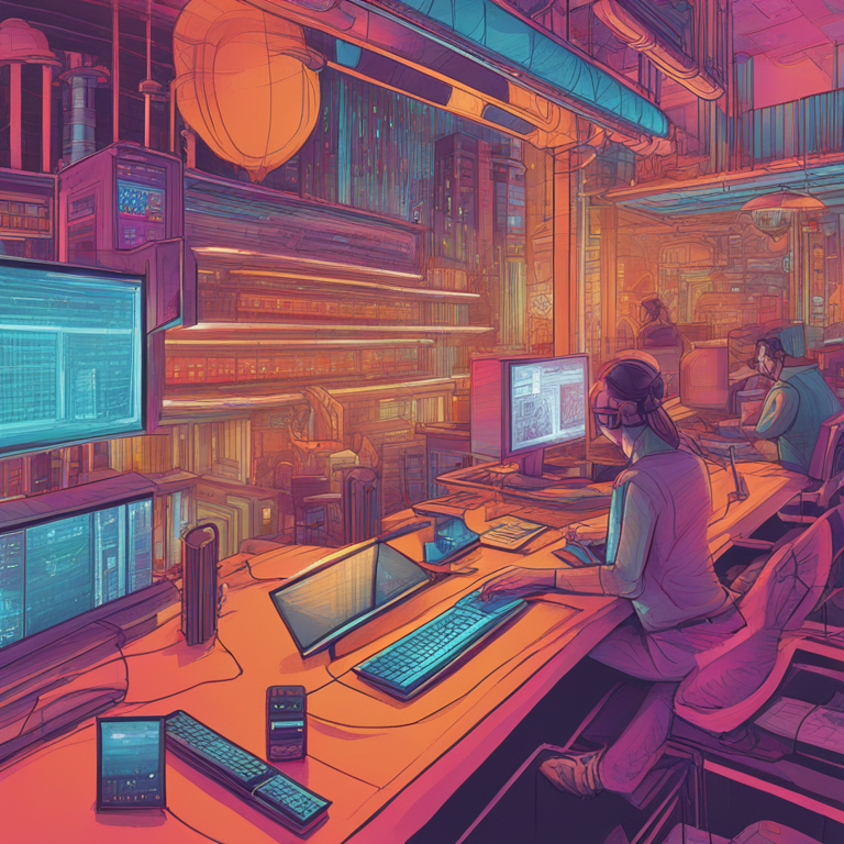 A hand-drawn digital illustration, Artstation HQ, dynamically showcasing the interplay of high performance and scalability within modern PHP web application development, featuring abstract representations of accelerated data processing and elastic web architectures, all pulsing with the vibrant, surreal colors of efficiency and growth, aimed at enriching the visual narrative and SEO appeal of the section.
