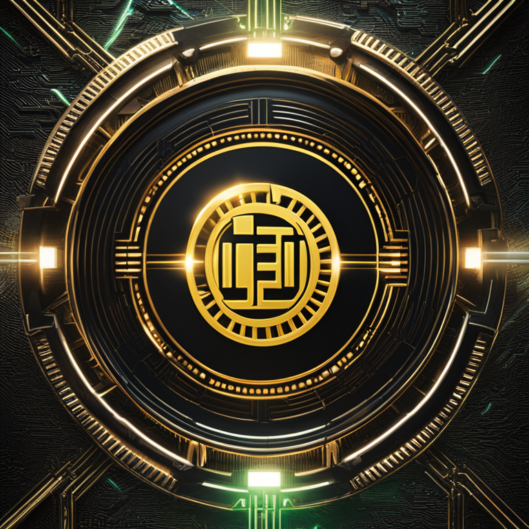 a futuristic digital coin emblazoned with the INJ 3.0 logo, glowing against a blockchain-inspired dark backdrop, embodying the essence of scarcity and deflation. The design, brimming with intricate details and vivid color contrasts, captures the visionary spirit of digital currency, high-definition, trending on Artstation, crafted by the finest virtual currency visionaries, digital art, hand-drawn digital illustration, Artstation HQ