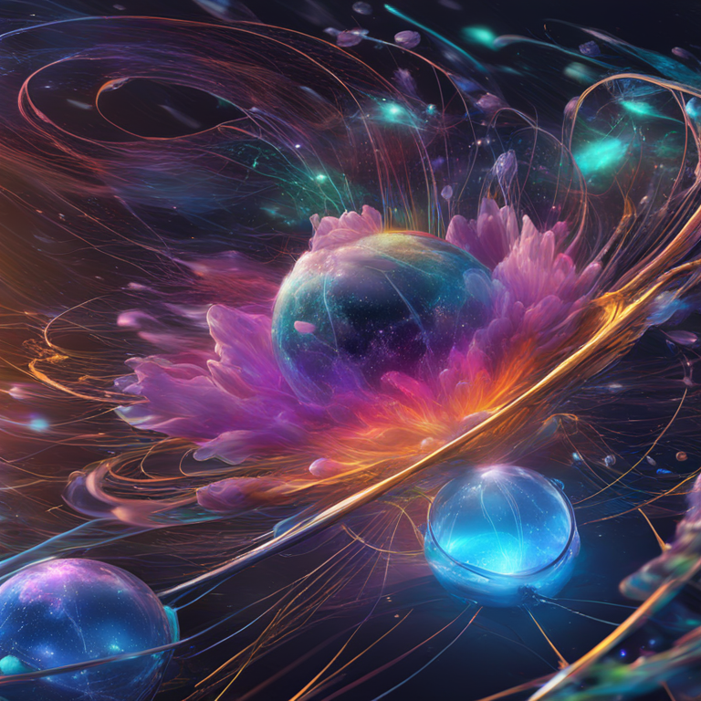 Dynamic digital visualization of the Cosmos network's proposal #912 in action, showcasing ATOM tokens transforming into liquid assets amidst a vibrant splash of colors, hand-drawn digital illustration, Artstation HQ, symbolizing liquidity and efficiency improvements in the blockchain cosmos, trending on Artstation, ultra-high-definition.