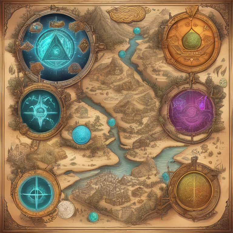 altcoin treasure map, hand-drawn digital illustration, vibrant colors and intricate details revealing paths to hidden crypto gems, artwork teeming with potential growth symbols, inspired by Alex Wacy's strategic insights, trending on Artstation, visionary art for the savvy investor, engaging and dynamic, encapsulates the thrill of altcoin hunting