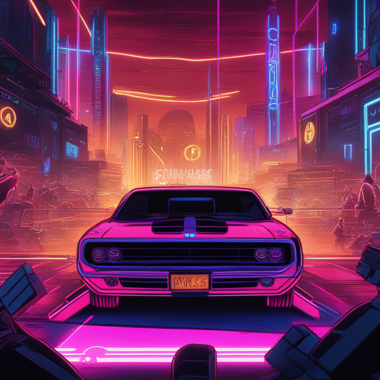 A digital art spectacle showcasing the Coinbase Base Chain as a neon battlefield, where vibrant, glowing symbols of cryptocurrency stand against a backdrop of shadowy cybercriminals, presenting a visual narrative of technology's duel with deceit, art by digital maestros at Artstation HQ, hand-drawn digital illustration, encapsulating the essence of cyberpunk aesthetics.