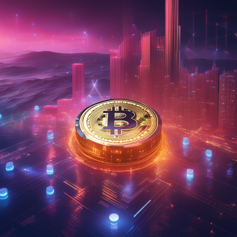 A futuristic digital visualization of cryptocurrency coins like Bitcoin against a backdrop of rising graphs and global currencies, symbolizing the essence of liquidity in driving market trends, art by Beeple, digital art, a captivating masterpiece on Artstation, illuminating the intersection of finance and technology.