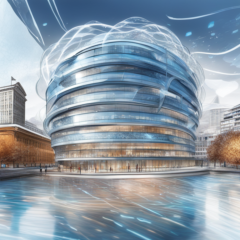 A futuristic sketch, vivid and bustling with energy, illustrating the Swiss National Bank at the helm of financial innovation. Picture depicts digital tokens swirling around a stylized version of the iconic Zurich headquarters, under a crystal-clear Swiss sky, artwork alive with the buzz of digital transformation, trending on Artstation, digital illustration.