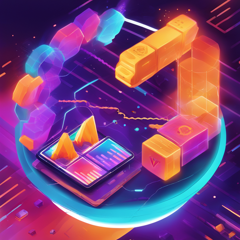 A vibrant, digital illustration capturing the essence of MetaMask's innovative Smart Transactions feature, pulsating with colors and energy, portraying a futuristic blockchain world where transactions move seamlessly and securely, free from the clutches of front-runners, art inspired by the dynamic interplay of cybersecurity and digital finance, trending on Artstation, crafted by digital art maestros.