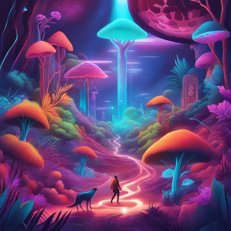 A colorful and imaginative exploration of the future landscape of blockchain technology, featuring fantastical crypto creatures evolving and emerging from the shadow of Ethereum and Solana, symbolizing the dynamic and unpredictable nature of the crypto world, vibrant hand-drawn digital illustration, trending on Artstation HQ, digital creativity in motion