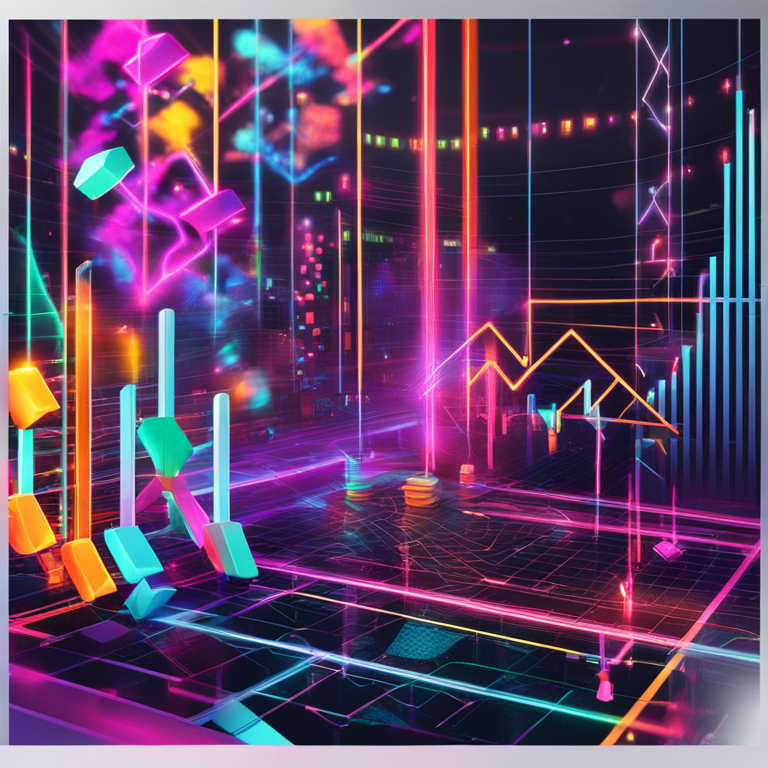 dynamic digital artwork portraying Chainlink's potential market reversal, with a mix of abstract shapes and arrows symbolizing growth, trend analysis charts glowing in neon colors, conceptual art piece by renowned digital artists, trending on Artstation, illustrating the vibrant market dynamics and investor optimism, digital illustration, high-definition, detailed, colorful.