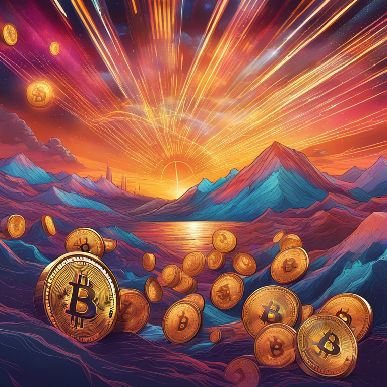 Vibrant digital art capturing the essence of Bitcoin and MicroStrategy's potential stock surge, featuring dynamic financial growth symbols and a bullish market trend, artistic impression trending on Artstation, art by leading digital artists inspired by cryptocurrency's promising future.