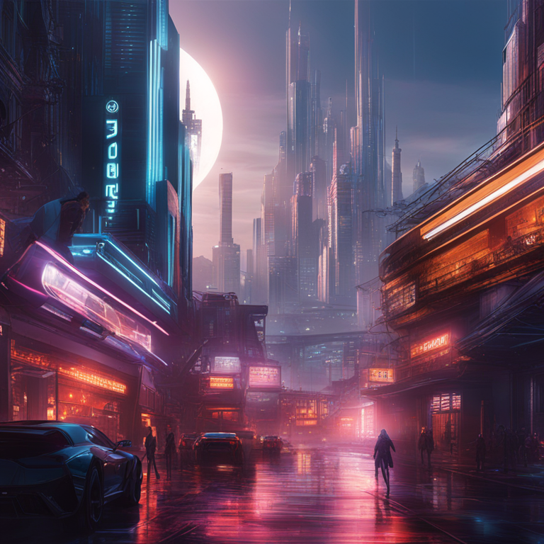 Astounding comeback of AI Crypto Assets: a vibrant digital graph skyrocketing amidst a futuristic cityscape, reflecting the dynamic rise in value, digital art masterpiece reminiscent of scenes from Sci-Fi blockbusters, art by Alex Ries and Raphael Lacoste, trending on Artstation, high-resolution, energy-packed visualization