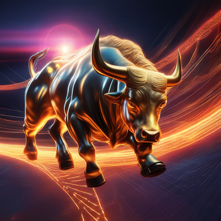 A dynamic, high-resolution digital art piece showcasing the essence of Bitcoin's bull run, with a vivid parabolic curve reaching for the sky amid glowing bullish indicators and symbols of various cryptocurrencies, encapsulating the excitement and positive momentum in the crypto world, crafted by acclaimed digital artists, a digital illustration masterpiece trending on Artstation.