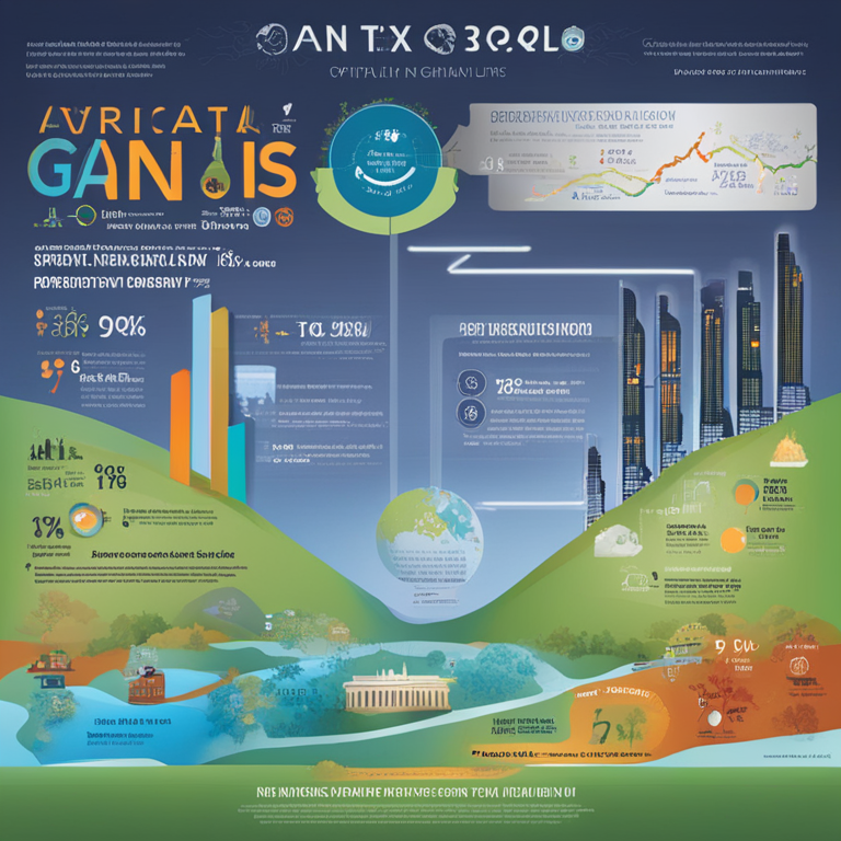 Graphical representation of shifting financial landscapes under RFK Jr.'s tax policy, showcasing vibrant infographics of capital gains evolution, dotted with iconic symbols of American prosperity and innovation, hand-drawn digital illustration, Artstation HQ, digital art, capturing the essence of fiscal evolution in the style of Tyler Jacobson and Rovina Cai.