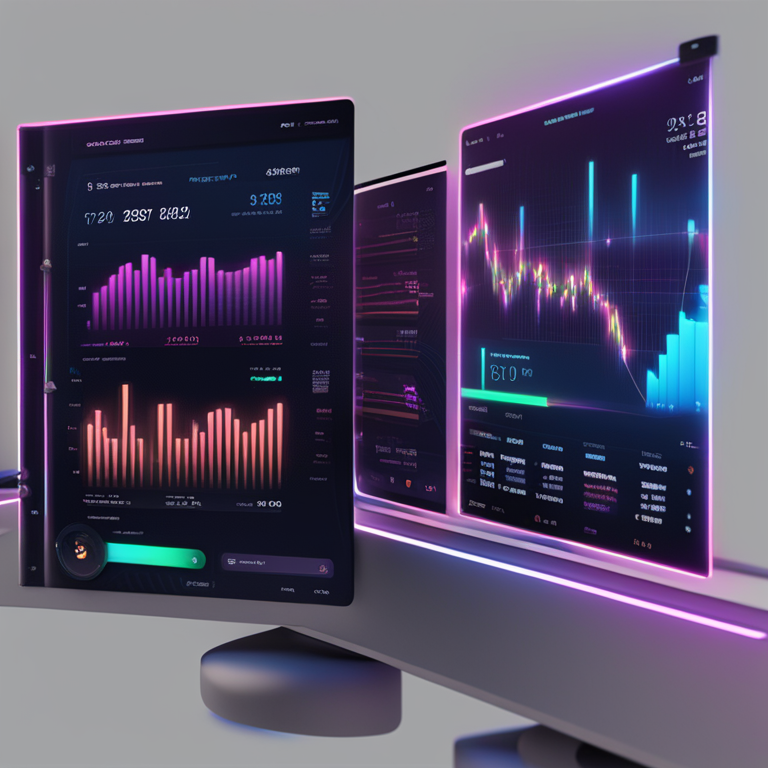 Close-up of a futuristic trader's screen displaying Solana's market trends, digital art by top artists from Artstation, glowing lines showing the upward trend in Solana's valuation, symbolizing investor optimism.