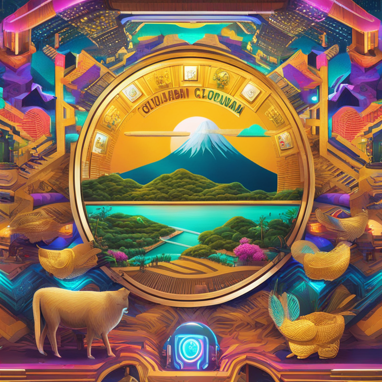 A vibrant, digital art scene buzzing with activity, featuring iconic Colombian landscapes and cultural symbols transitioning into futuristic digital currency icons, capturing the essence of Bancolombia's innovative move into cryptocurrency, art by visionary digital artists, trending on Artstation, a fusion of tradition and future, rich in color and detail.