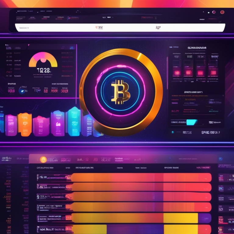 a sleek, futuristic digital market dashboard displaying rising crypto tokens, vibrant colors and dynamic trends captured in a high-resolution digital art, symbolizing the fast-paced nature and potential of digital investments, art by renowned digital artists