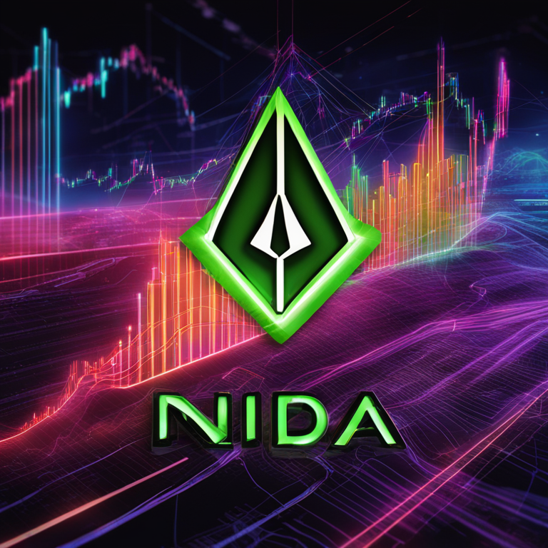 A vibrant, abstract financial montage showcasing Nvidia and cryptocurrency miners' logos rocketing upwards against the backdrop of a digitally inspired stock market graph, marked by dynamic, neon streaks of light - a hand-drawn digital illustration, Artstation HQ, digital art, symbolizing a booming tech-driven stock market.