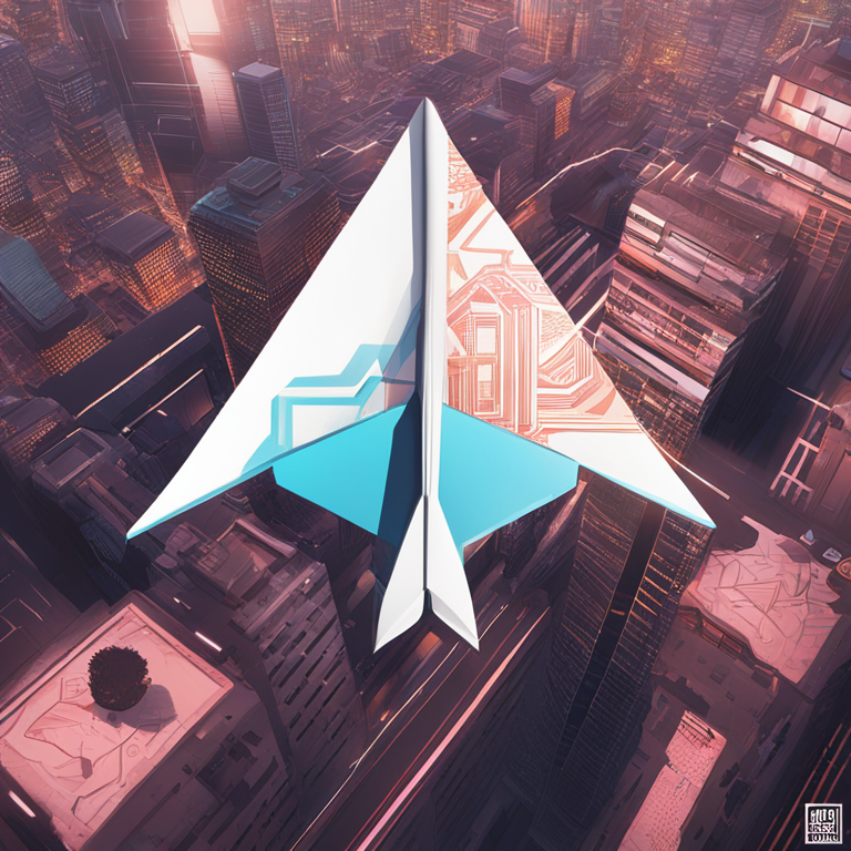 Intense digital artwork capturing the essence of RNDR, TRB, and TON's meteoric rise in the market, featuring abstract symbols of AI, bullish patterns, and digital growth intertwined with Telegram’s iconic paper plane, all set against a backdrop of a financial renaissance cityscape, artwork by renowned digital artists trending on Artstation