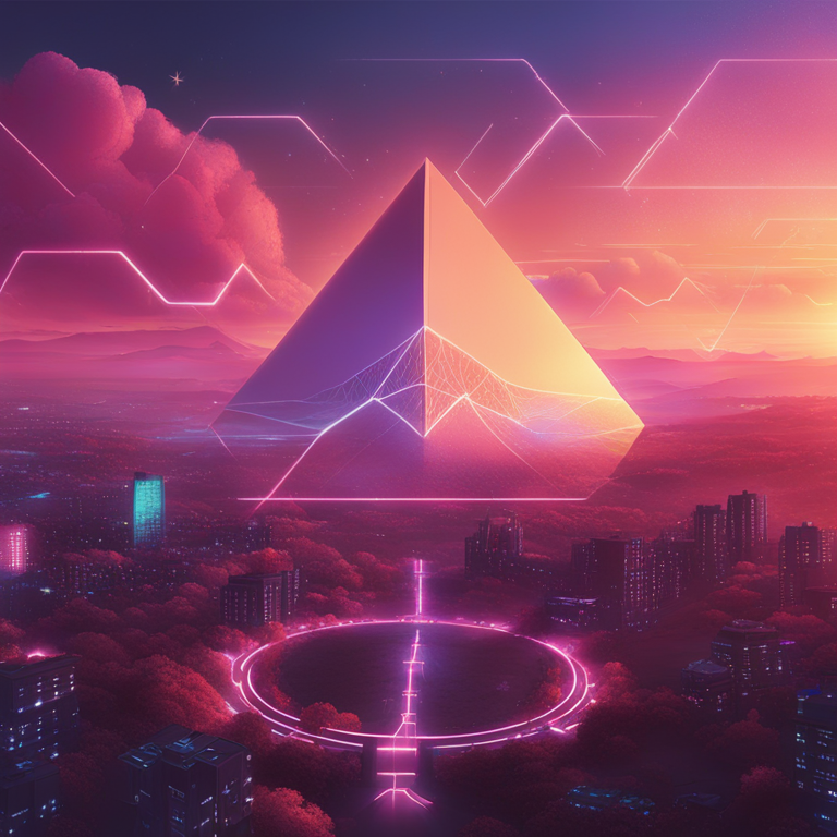 A dawn of a new era in blockchain technology, visualized as a digital horizon merging the physical and virtual worlds, where Ethereum and Ghost Layer's paths intertwine under a sky aglow with possibilities - a stirring digital illustration, hinting at the future, trending now on Artstation, created by digital artists inspired by the likes of Beeple.