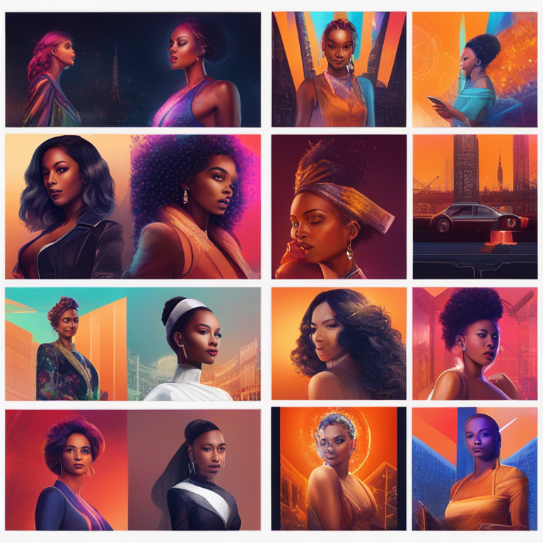 A dynamic visual celebration of female empowerment and innovation in technology, showcasing diverse, powerful women leaders and innovators stepping into the future with confidence, framed by the glow of Paris, art by visionary digital artists, trending on Artstation, vibrant, empowering, and inspirational digital art