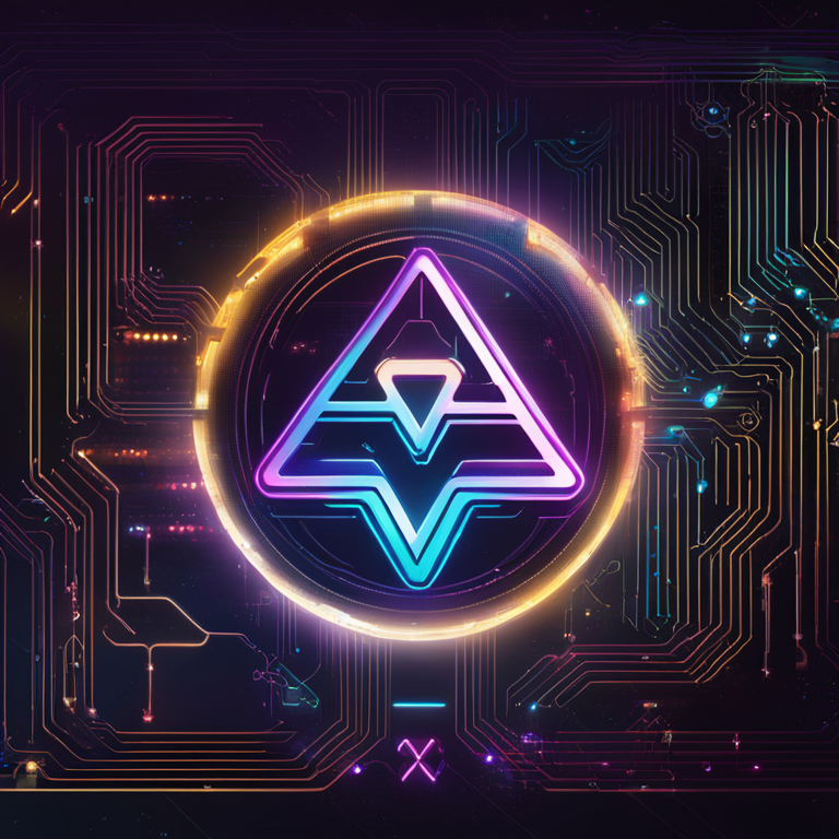 Futuristic fusion of dYdX token and Binance logo amidst a digital paradise, characterized by neon pulses and intricate networks, simulating the pulse of decentralized trading, art by Khyzyl Saleem and Beeple, a digital phenomenon on Artstation, representing the zenith of blockchain innovation.