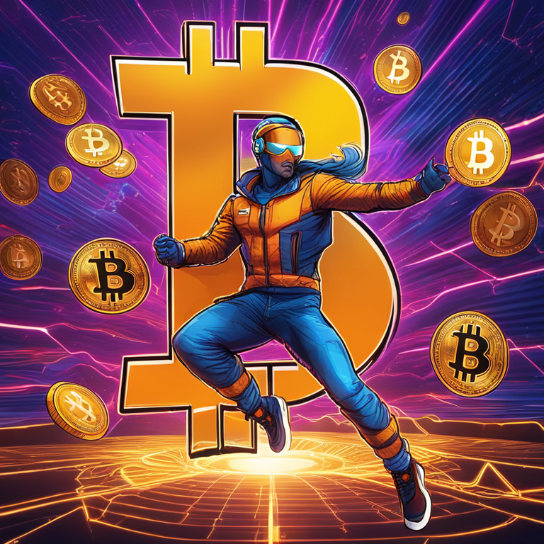 An electrifying image capturing Susquehanna International Group’s daring leap into cryptocurrency, featuring a dynamic blend of Bitcoin ETF symbols and digital waves, symbolizing a groundbreaking shift in the financial landscape, art by elite digital creators, rich in colors and depth, trending on Artstation, hand-drawn digital illustration