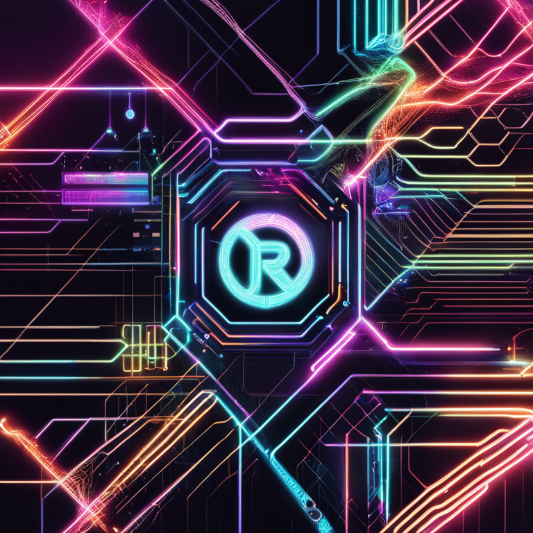 An artistic fusion of neon lines and digital nodes encapsulating the essence of the XRP Ledger network, with Anodos Finance emerging as a vibrant, pulsating node, hinting at the new era of decentralized financial operations, a hand-drawn digital illustration, Artstation HQ, digital art.