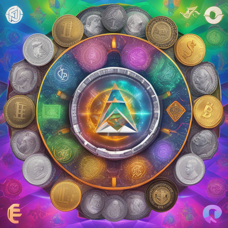 A mesmerizing kaleidoscope of digital coins, with PEPE and FLOKI at the forefront, surrounded by Ethereum logos and dollar symbols, symbolizing the fusion of meme culture and serious crypto investment, digital art masterpiece, inspired by the works of famous digital artists on Artstation, showcasing the vibrant and ever-evolving cryptocurrency market landscape, engaging visual narrative