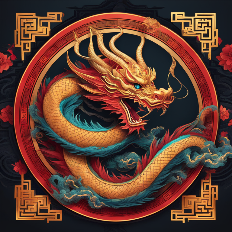 A digital art piece blending the essence of cryptocurrency innovation with the opulence of a traditional Chinese dragon, manifesting the wealth and forward-thinking mindset of a tech mogul, created in the style of a hand-drawn digital illustration, trending on Artstation, high-definition, vibrant colors