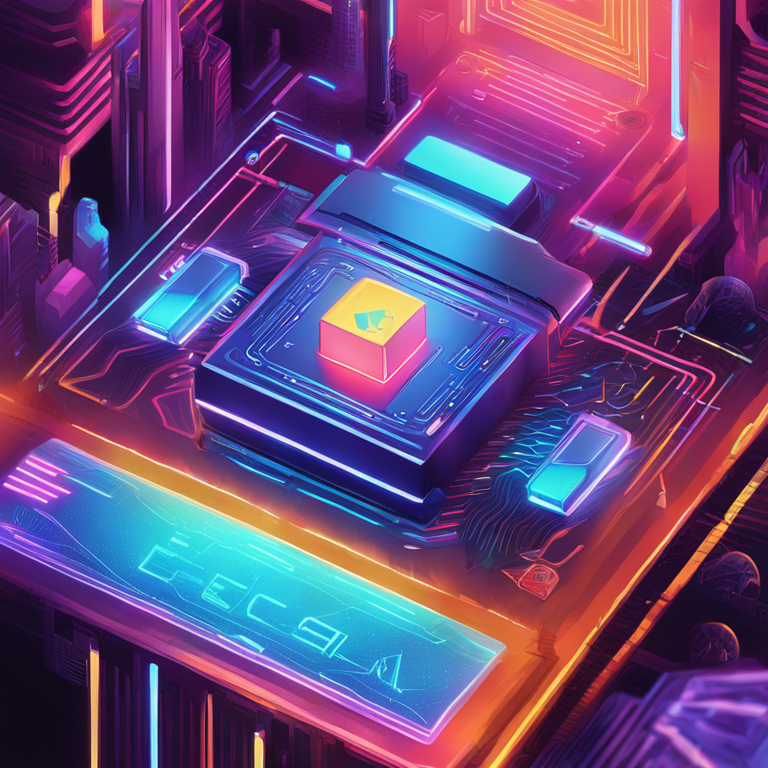 Luminous digital artwork capturing Ethernity's pioneering AI Layer-2 network on Ethereum blockchain, illustrated in vibrant colors with futuristic vibes, artistry reminiscent of digital painting marvels found on Artstation HQ, hand-drawn digital illustration.