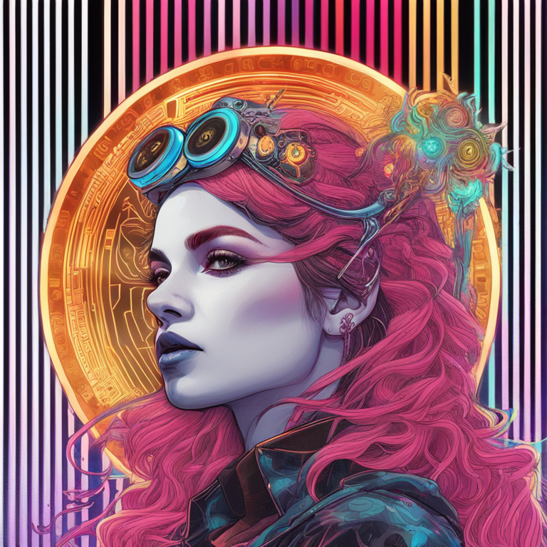 A rare Bitcoin unit known as 'epic satoshi' encapsulated within a visually stunning piece of digital art, featuring vibrant, ethereal soundwaves that represent Grimes' AI voice, creating a hypnotic blend of science, art, and technology, a pioneer in the new era of digital collectibles, high-resolution, trending on Artstation, hand-drawn digital illustration, Artstation HQ, digital art