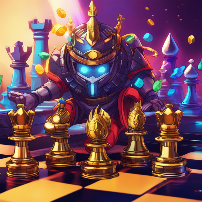 A dynamic, digital art spectacle showcasing Fantom's Q1 financial explosion, illustrated with bold colors and intricate details; a visual feast reminiscent of the spirited 'Memecoin Mania' and Fantom's strategic maneuvers in the crypto chess game, trending on Artstation, created by top digital artists, encapsulating the excitement and forward momentum of FTM's journey.