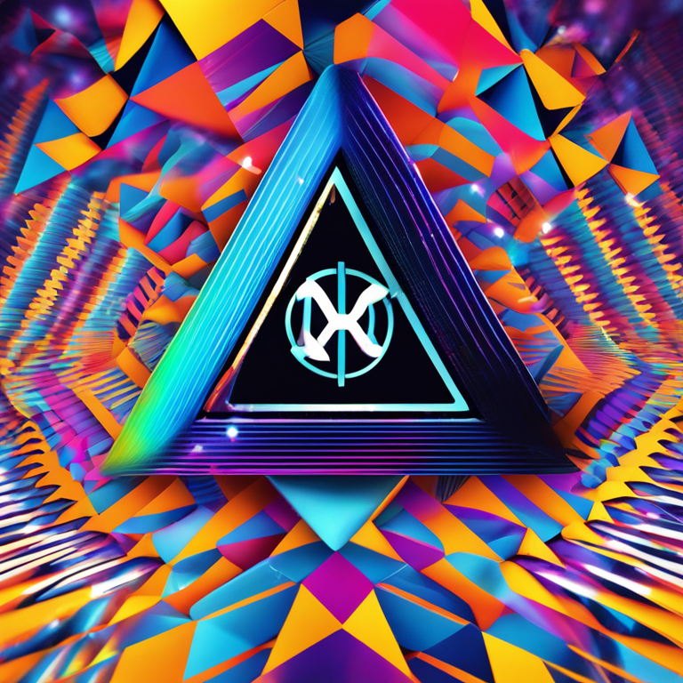 A vivid digital artwork showcasing XRP breaking free from a symmetrical triangle, symbolizing potential growth and victory, with a dynamic, swirling background representing market volatility, designed by top digital artists, trending on Artstation, igniting hope and excitement in the hearts of crypto visionaries.