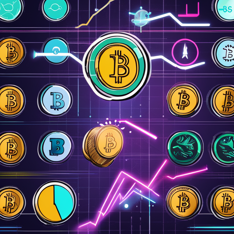 Digital illustration depicting bullish trends in cryptocurrency market with meme coins and bullish graphs, hand-drawn digital art, Artstation HQ