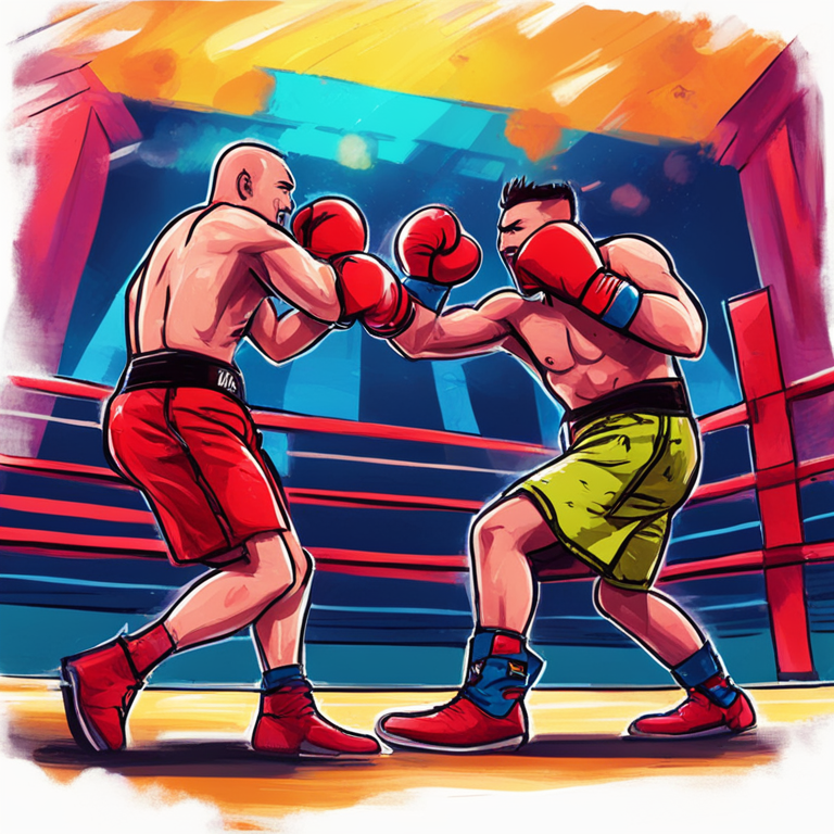 A hand-drawn digital illustration of two developers in a comical and exaggerated boxing match, digital art, Artstation HQ, vibrant colors, energetic, humorous, modern style