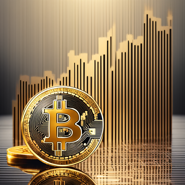 Digital illustration of a gold Bitcoin and a rising graph, showcasing its potential as a store of value, hand-drawn digital illustration, Artstation HQ, digital art