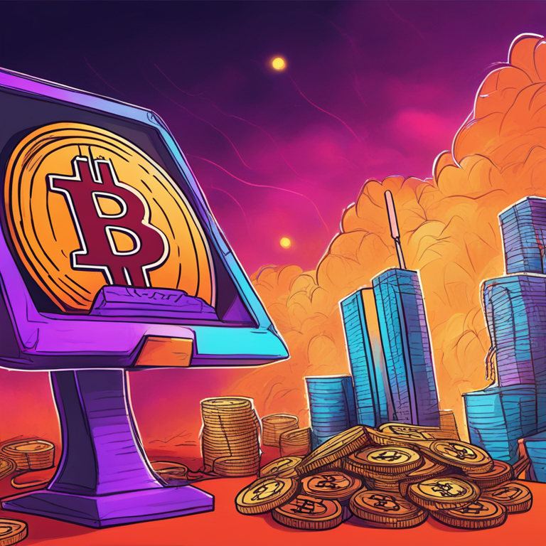 hand-drawn digital illustration showing institutional adoption of bitcoin, Artstation HQ, digital art, modern finance, vibrant colors, financial growth concept