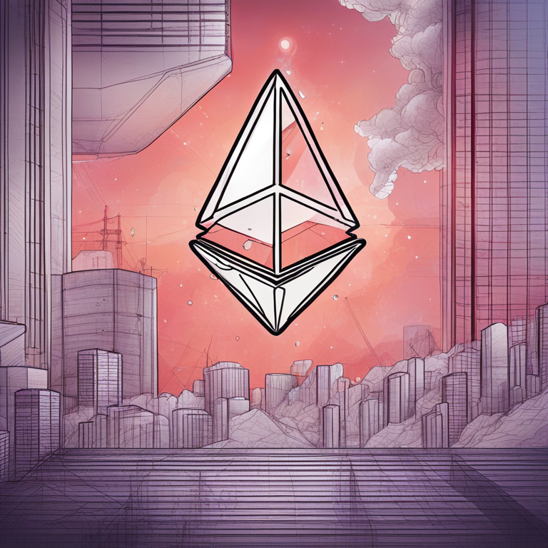 Ethereum technical analysis illustration with digital elements, hand-drawn digital illustration, Artstation HQ, digital art