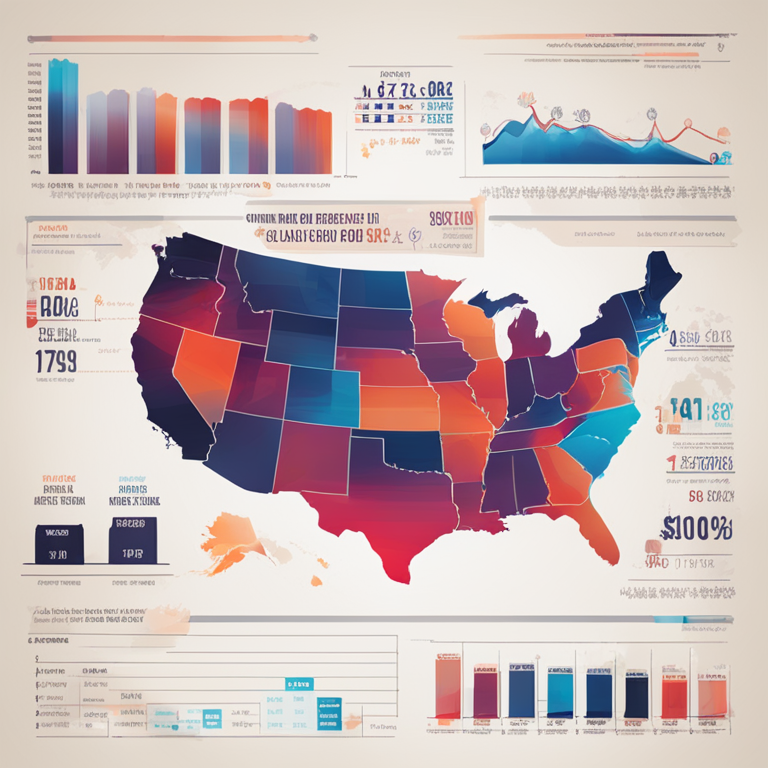 Abstract digital infographic illustrating US Producer Price Index data changes, hand-drawn digital illustration, Artstation HQ, digital art