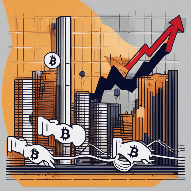 Hand-drawn digital illustration of fluctuating Bitcoin and Dollar graphs, contrasting digital art styles, Artstation HQ