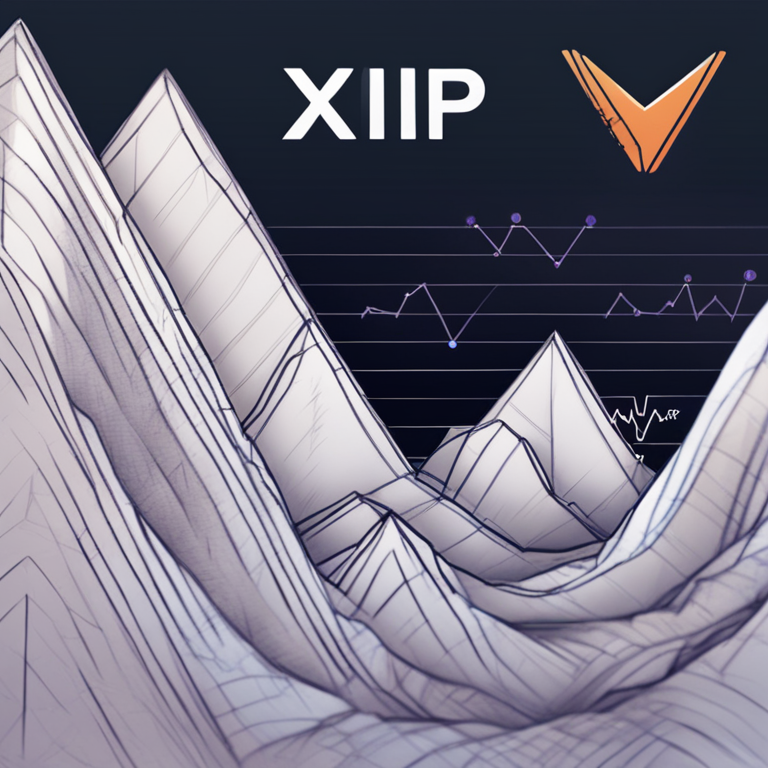 hand-drawn digital illustration of XRP price rising, Artstation HQ, digital art, cryptocurrency growth, upward trend lines