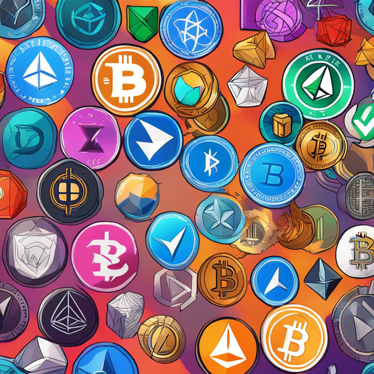 a hand-drawn digital illustration of major cryptocurrency exchange logos, Artstation HQ, colorful, professional uncrowded design