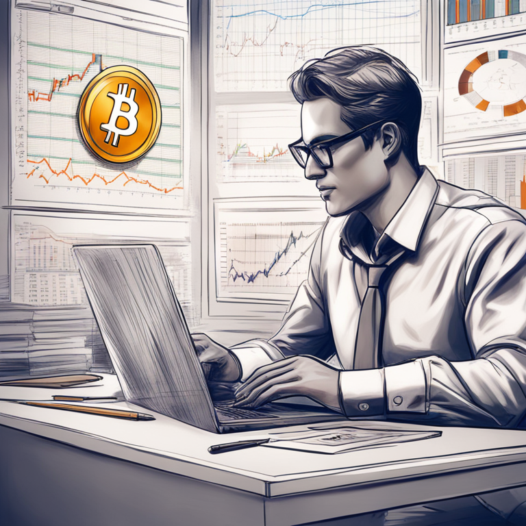 Expert analysis of Bitcoin's price, hand-drawn digital illustration, Artstation HQ, digital art, financial expert with charts, high detail, professional insights, trending style