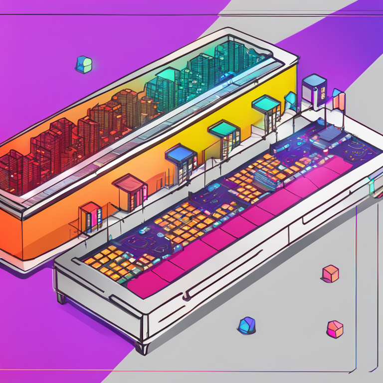 Hand-drawn digital illustration of blockchain and digital assets integration with traditional finance, Artstation HQ, digital art, vivid colors