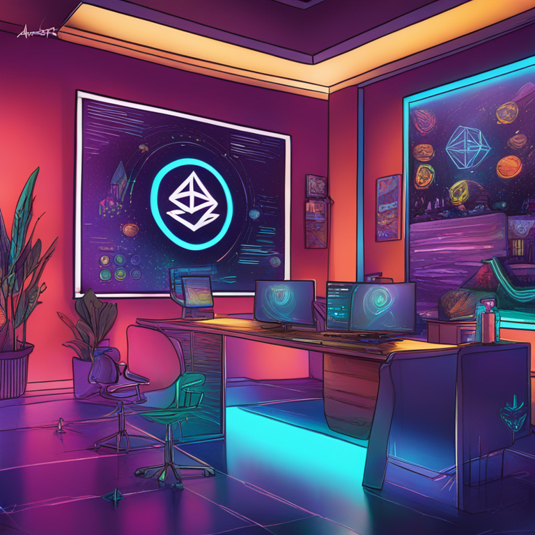 hand-drawn digital illustration showcasing memecoin and blockchain integration, Artstation HQ, digital art, vibrant colors